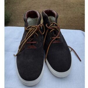 Rare "Zale" POLO Ralph Lauren Oiled Suede Olive Green High Top Shoes Size 10.5